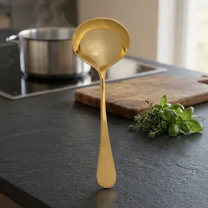 Cuillère à café de luxe en acier inoxydable doré, long manche, cuillère doseuse pour thé, sucre, poudre, épices et accessoires de cuisine - Product Image 5