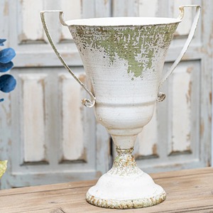 Maceta Galvanizada Blanca Vintage, Perfecta para Centros de Mesa de Boda, Decoración de Jardín y Arreglos Florales, Venta al por Mayor desde India - Product Image 1