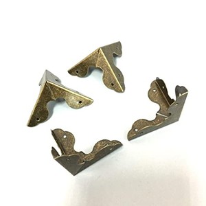 เหล็กกันกระแทกมุมทองเหลืองโบราณสำหรับกล่องไม้ - ฮาร์ดแวร์ขายส่ง - Product Image 4