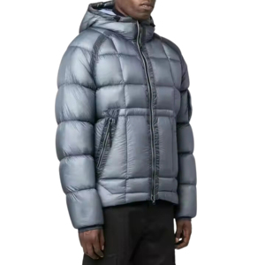 Veste à capuche matelassée pour homme, imperméable, respirante, fermeture éclair, style décontracté, streetwear d'hiver, coupe classique, extérieur en polyester 360g - Product Image 1