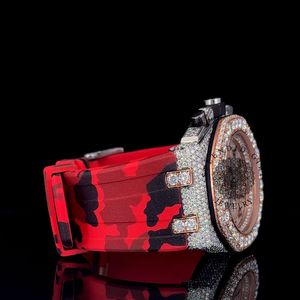 Reloj de Diamantes de Lujo Splendid Gift Jewelry, 28 mm, Analógico, Movimiento de Cuarzo ETA, para Hombre, Correa de Moissanita Plateada, Cristal de Zafiro - Product Image 4