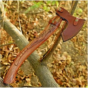 Hache en acier à haute teneur en carbone forgée à la main THEWIZ CRAFTS pour le camping, le bushcraft, la survie en extérieur, avec tête barbue, garantie 3 ans, robuste, pour le travail du bois - Product Image 6