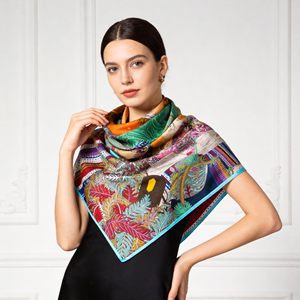 Classic Women's Luxury Mulberry <b>Silk</b> Scarf Custom Printed Square Elegant Multi-Functional Fashion <b>Head</b> Neck <b>Wrap</b> Personalized - Product Image 4