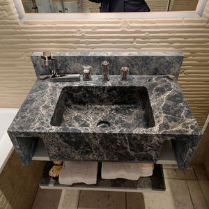 Évier de salle de bain rectangulaire personnalisé, coloré, fait main, en marbre de luxe, 40 cm, fabrication en usine - Product Image 4