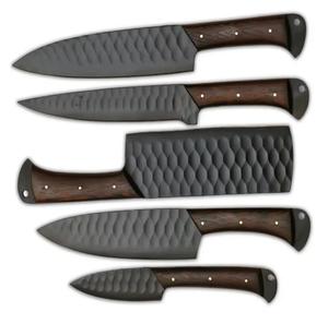 Handmade High Quality 5-Piece Powder Coated Chef <b>Knife</b> <b>Set</b> with <b>Sharp</b> Serrated Edge and Customized Handle for Multi-Purpose Use - Product Image 1