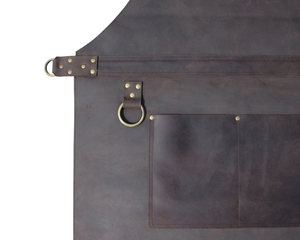 Leather <b>Apron</b> for Men with Pockets Durable Workwear for Barber Kitchen Woodwork BBQ Grill - Product Image 4