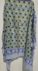 Cotton <b>Sarong</b> Pareo Beach Wrap, Hand Block Print <b>Bikini</b> Cover Up, Bohemian Lightweight Scarf for Women - Product Image 5