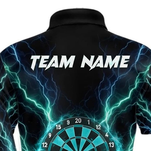 Polo personnalisé pour homme à manches courtes, imprimé fléchettes électriques, maillot de sport pour équipe, vente en gros - Product Image 4