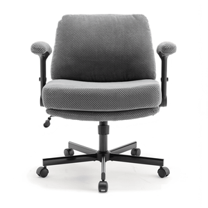 Sedia da Ufficio Confortevole con Seduta Larga, Cuscino Spesso, Design Girevole Regolabile, Braccioli Ribaltabili, Ruote Girevoli in PU - Product Image 1