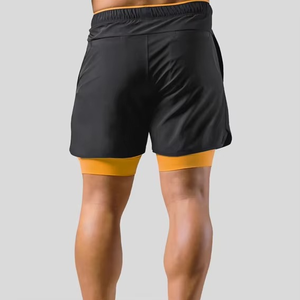 Men's Sportswear Shorts with Stylish Design Relaxed Fit Double <b>Layer</b> Running Shorts Performance Gym Shorts with Stretch Fabric - Product Image 4