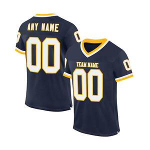 Custom American Football Jersey Men's V-Neck Short Sleeve Gradient Color Sublimated Print Moisture Polyester Sport Apparel - Product Image 5