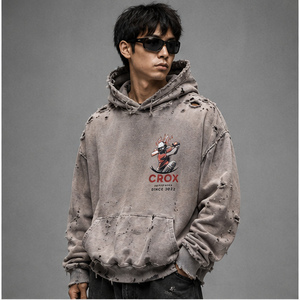 เสื้อฮู้ดดี้ผู้ชายสไตล์ดิสเทรส ทรงหลวม พรีเมียม สตรีทแวร์ นุ่ม อุ่น ใส่ได้ทุกวัน ไอเท็มสุดฮิต ล่าสุด - Product Image 1
