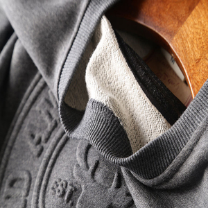 Sweat-shirts en coton de haute qualité en gros, logo personnalisé, col rond, pull pour homme, sweat-shirt à col rond en relief 3D, sweat-shirts d'hiver - Product Image 4