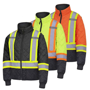 Chaqueta de Seguridad de Alta Visibilidad Clase 2 con Franjas Reflectantes Amarillas y Naranjas, con Bolsillos y Cierre de Cremallera - Product Image 5