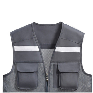 Chaleco de seguridad reflectante unisex de malla de poliéster con múltiples bolsillos para trabajo y uso al aire libre - Product Image 3