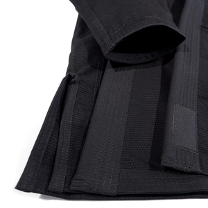 Uniforme de Artes Marciales Transpirable Negro 100% Algodón, Top y Pantalones con Cinturón Gris, Kimono de Jiu Jitsu BJJ - Product Image 4