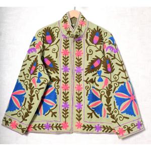 Abrigo Boho Colorido con Bordado Suzani, Chaqueta Artesanal, Moda Étnica Vintage - Product Image 3