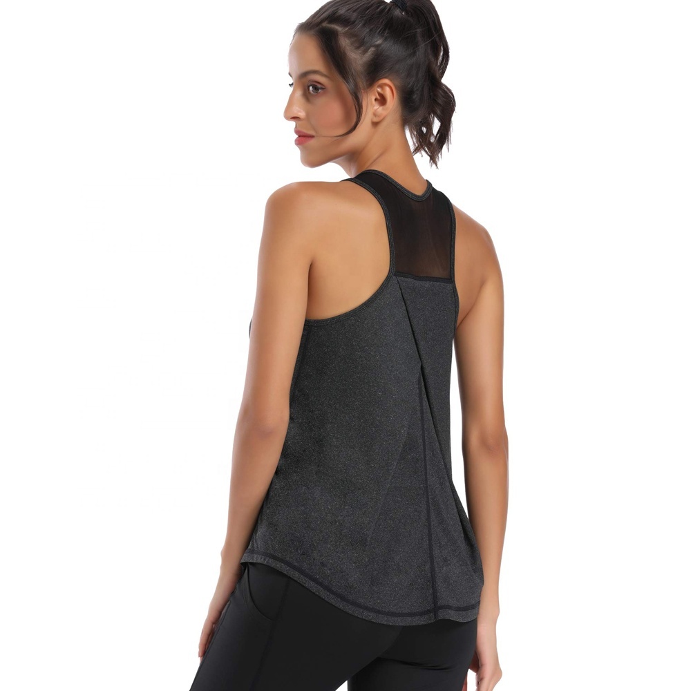 Women's Slim Fit Mesh Back Yoga Tank Top Moisture Management Workout Vest With Sleeveless Gym Clothes-Direct Factory Wholesale