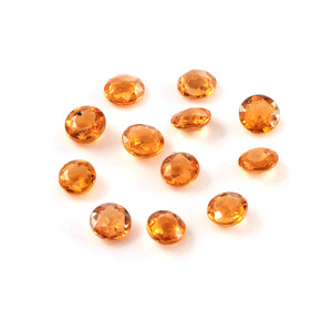 แซฟไฟร์สีส้มธรรมชาติแบบไม่ผ่านการปรับแต่ง ขนาด 4 มม. รูปทรงกลม, พลอยแซฟไฟร์สีส้มทรงโรสคัทธรรมชาติสำหรับทำเครื่องประดับ - Product Image 1