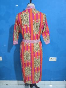 ชุดคลุมอาบน้ำผ้าฝ้ายแท้พิมพ์ลายบล็อกอินเดีย ชุดกิโมโนฤดูร้อนลายเสือ ชุดคลุมชายหาด/ชุดคลุมกิโมโนสำหรับคนท้องใส่สบาย ชุดคลุมอาบน้ำสำหรับฤดูใบไม้ผลิ ของขวัญ - Product Image 5