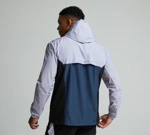 Men's Hooded Windbreaker <b>Jacket</b> Color Blocking Zipper Closure Sporty Casual Outdoor Wear Spring Polyester Material - Product Image 3