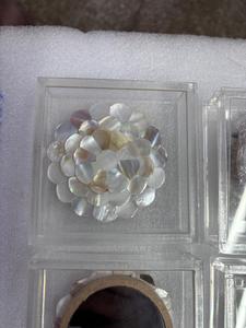 Handmade Mother Pearl Flower Shape Coastal Decorative <b>Mirror</b> <b>Acrylic</b> Frame Lightweight Modern Design 1PC - Product Image 1