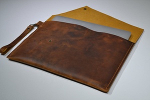 غطاء مخصص للسفر عالي الجودة من الجلد الكامل الحبوب للرجال والنساء ، حقيبة كمبيوتر محمول ، غطاء للعمل التجاري - Product Image 2