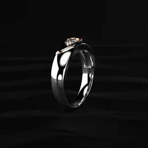 Anillo de diamantes cultivados en laboratorio de lujo con corte redondo VS1 VV2, de diseño moderno y hermoso, para hombre, con certificado IGI. - Product Image 5