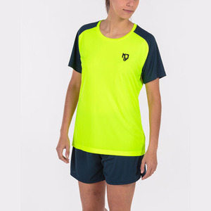 Ensembles d'uniformes de basketball pour femmes, jaune fluo et bleu marine, manches courtes, séchage rapide, respirant, polyester, athlétique, course à pied, entraînement, fitness - Product Image 6