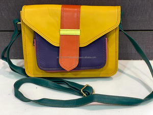 Sac à main à bandoulière en cuir pour femmes, coloré, fait à la main, nouvelle collection - Product Image 3