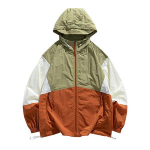 Veste coupe-vent unisexe à capuche en nylon 2026, personnalisable, légère, respirante, grande taille, fermeture éclair, imperméable, avec lettres sur le devant - Product Image 2