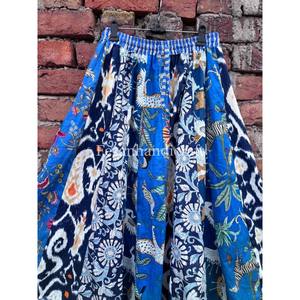 Jupes imprimées à l'ikat, 100% coton indien, jupe longue midi, faite à la main, jupe enveloppante d'été pour femmes, tenues bohèmes - Product Image 2