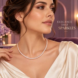 Collier tennis en diamants de laboratoire taille ronde |   Fournisseur en gros de bijoux fins en or 9 carats avec diamants VVS de 4,1 mm de 16 pouces, vente en gros, export - Product Image 4