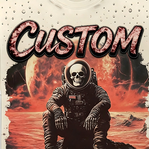 T-shirt Y2K personnalisé de qualité supérieure, motif crâne d'astronaute surdimensionné, manches doubles, strass, streetwear, fournisseur de marque privée SHH - Product Image 6