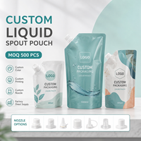 Sachet d'emballage personnalisé imprimé en flexographie pour détergent liquide, pochette rechargeable recyclable avec bec verseur