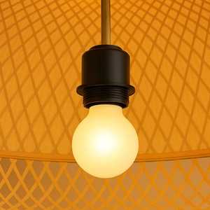 Pantalla de Lámpara Colgante de Bambú Natural Rústica Hecha a Mano - Uso en Interiores, Bombilla No Incluida - Product Image 5