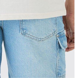 Pantalones Cortos de Mezclilla para Hombre, Estilo Urbano de Verano, Rectos, Personalizados, Holgados, Desgastados, Lavado Oscuro, 100% Algodón, Color Sólido, Jeans Vintage de Moda - Product Image 6