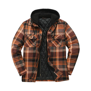 Men's Hoodies For Winter Wear Plaid Button-Up & Zipper Lining for Warmth and Comfortable Flannel Hoodies - Product Image 1