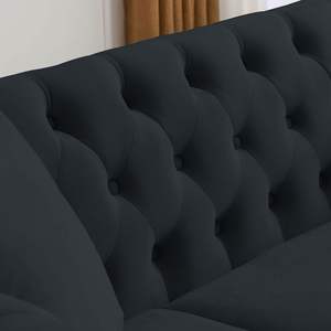 80 \ "Chesterfield divano trapuntato in velluto nero 3 posti divano arrotolato braccia chiodello per soggiorno camera da letto Apartment-3S 3S [Video] - Product Image 6