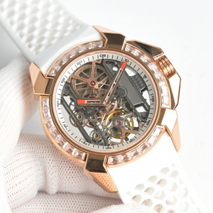 Reloj de Hombre Mecánico Automático de Lujo de Alta Gama, con Bisel Incrustado de Diamantes en Oro Rosa, para Negocios, Banquetes y Uso Casual - Product Image 3