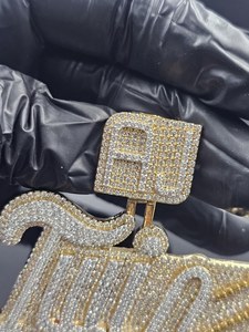 Colgante de Plata de Ley 925 con Letra Personalizada Iced Out, Diamante Moissanita VVS Brillante, Estilo Hip Hop de Lujo, para Uso Unisex - Product Image 6