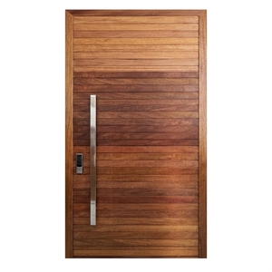 Puerta Pivotante de Madera Mahardika, Moderna, de Madera de Teca, con Listones Horizontales, Minimalista, de Lujo, para Entrada Principal, Puerta Arquitectónica de Entrada - Product Image 1