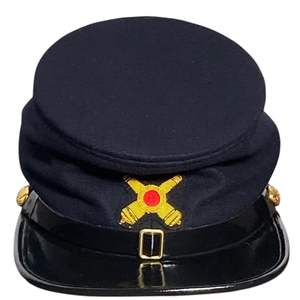 Casquette de qualité supérieure Confédérée en laine avec bande de cuir et cordon, avec bouton en laiton, style Képi - Product Image 5