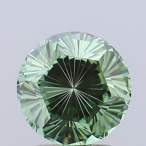 Diamant de laboratoire CVD de 2 carats, certifié IGI, vert vif fantaisie, taille ronde antique à facettes, pierre libre, vente en gros - Product Image 1