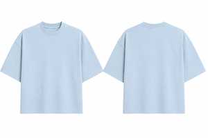 T-shirt à manches courtes marron pour homme, col rond, coupe classique, décontracté, respirant, 180g, avec logo frontal, en jersey de coton, bordure contrastante bleu clair - Product Image 4