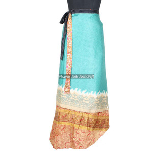 Nuevo Precio Mayorista: Faldas de Seda Saree Magic Wrap, Faldas de Seda Saree Vintage Rajasthani para Playa, Faldas de Seda Saree Indias - Product Image 1