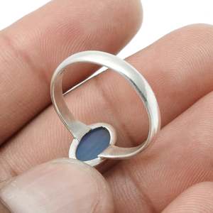 Stunning Marquise Cut Chalcedony Gemstone <b>Ring</b> <b>Crafted</b> From 925 Sterling Silver Handcrafted Engagement Band Bohemian Jewelry - Product Image 2