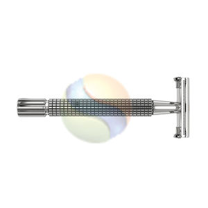 Navaja de Afeitar Clásica de Doble Filo con Mango de Acero Inoxidable de Alta Calidad para Barberos, Diseño Elegante para Hombres - Product Image 2