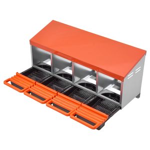Nido Metálico Resistente a la Corrosión para Gallinas, 4 Compartimentos con Nido Inclinado de 15 a 30 Pulgadas, Jaulas Estables para Animales - Product Image 1