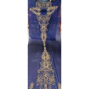 Tissu de dirac somalien en soie 100 %, léger et doux, avec un design luxueux orné de perles, pour robe de mariée et de cérémonie. - Product Image 1